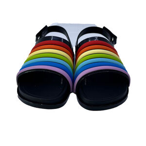 Mini Melissa Girls Black Colorful Sandals size: 5 Toddler